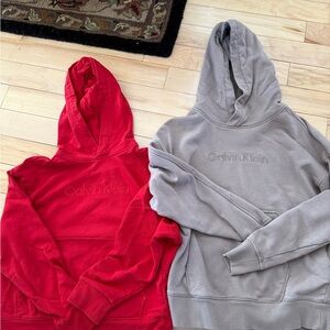 Calvin Klein Red and Tan Hoodies Set